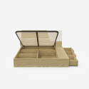 Lit double coffre avec système de levage sommier à lattes 160x200cm Design Steyr King 