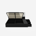 Lit double coffre avec système de levage sommier à lattes 160x200cm Design Steyr King Choix