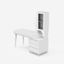 Bureau Design Moderne 120x55cm avec tiroirs et Vitrine Noly Dimensions
