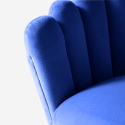 Fauteuil de salon en coquillage design moderne velours pieds dorés Calicis 