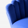 Fauteuil de salon en coquillage design moderne velours pieds dorés Calicis 
