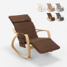 Fauteuil à bascule en bois design scandinave avec repose-pieds réglable Odense Réductions