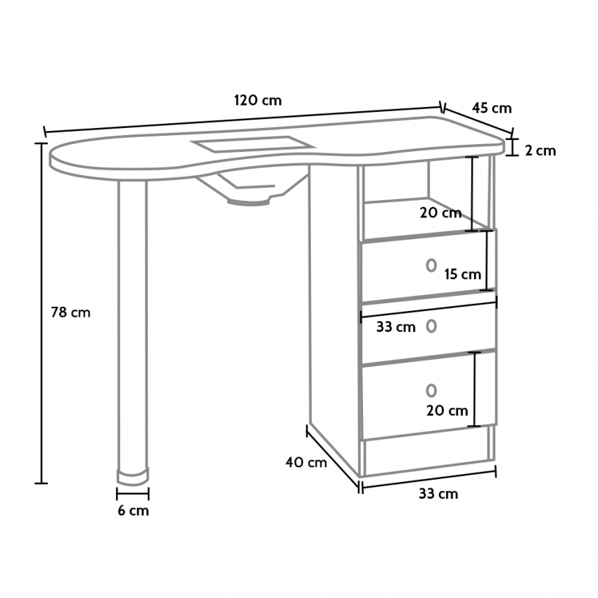 Table manucure chromée avec aspirateur et tiroirs Leopard - Cdiscount Au  quotidien