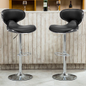 Tabouret de cuisine et bar design moderne pivotant chromé Amarillo 
