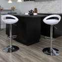 Tabouret de bar et cuisine réglable en hauteur pivotant avec repose-pieds Hollywood 