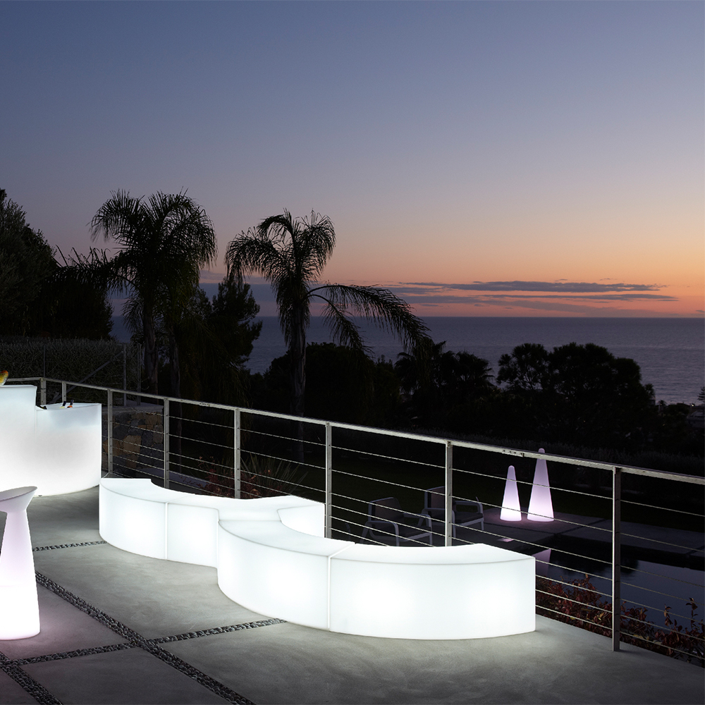 Banc Lumineux Design Moderne Modulable Extérieur Snake Slide