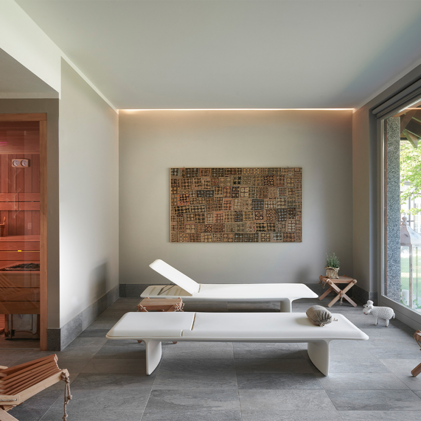 Transat de relaxation ajustable en aluminium thermo laqué collection  Neverland - Mood Design