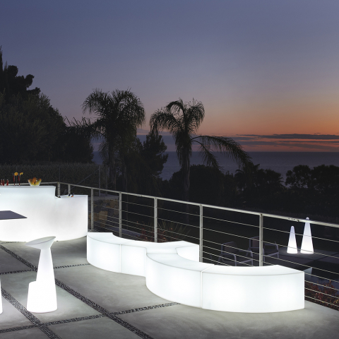Banc Lumineux Table Design Moderne Extérieur Bar Jardin Ypsilon Slide
