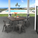Ensemble  table 80x80 design industriel + 4 chaises style cuisine bar hustle Choix