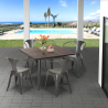 Ensemble  table 80x80 design industriel + 4 chaises style cuisine bar hustle Choix