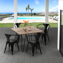 table 80x80cm + 4 chaises style Lix design industriel cuisine bar reims Choix