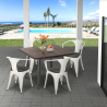 table 80x80 + 4 chaises style Lix industriel cuisine restaurant et bar hustle wood Modèle