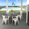 table 80x80cm + 4 chaises style Lix industriel cuisine bar restaurant century top light Réductions