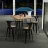 ensemble table haute 60x60cm 4 tabourets bar cuisine mason top light Réductions