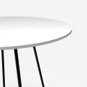 Table ronde de salon 80 cm blanc moderne pieds métal noir Marmor Offre