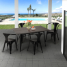 table 120x60cm design industriel + 4 chaises style cuisine bar restaurant caster Choix