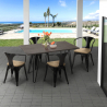 table 120x60 + 4 chaises style industriel bar restaurant cuisine wismar top light Réductions