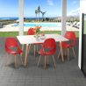 Ensemble Table Rectangulaire 80x120cm et 4 Chaises Design Scandinave Cuisine Restaurant Flocs Light Remises