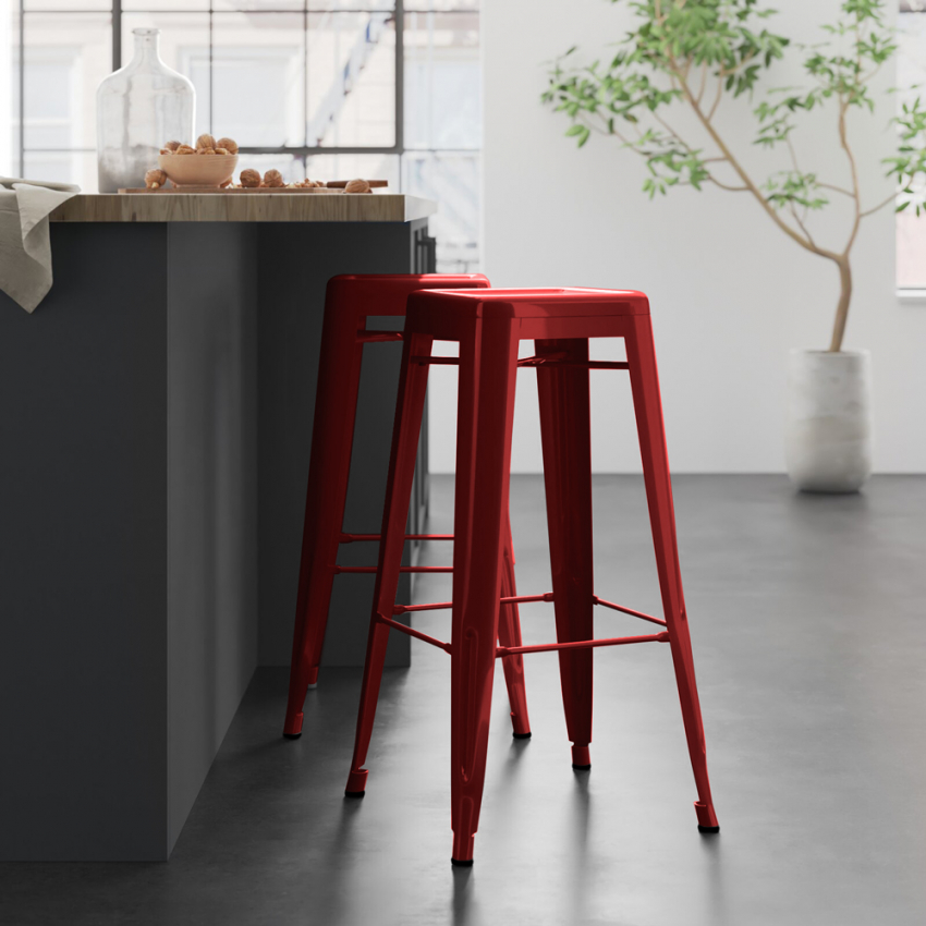 Tabourets de Bar Tolix Steel Up