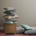 Pouf de rangement avec coussins recouvert de tissu matelassé Coffree Modèle