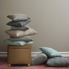 Pouf de rangement avec coussins recouvert de tissu matelassé Coffree Modèle