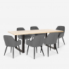 Ensemble Table Rectangulaire 180x80cm et 6 Fauteuils Velours Design Samsara L2 Catalogue