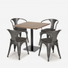 ensemble 1 table horeca 90x90cm bar restaurant et 4 chaises style Lix burke Caractéristiques