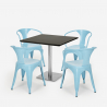 ensemble table horeca 90x90cm bar restaurant cuisine 4 chaises style heavy Caractéristiques