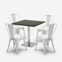 ensemble bar restaurant 4 chaises et table horeca noire 90x90cm just Prix