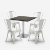 ensemble bar restaurant 4 chaises et table horeca noire 90x90cm just Prix