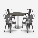 ensemble bar restaurant 4 chaises et table horeca noire 90x90cm just Caractéristiques