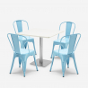 ensemble de 4 chaises style bar restaurant table horeca 90x90cm blanc just white Dimensions