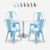 ensemble de 4 chaises style bar restaurant table horeca 90x90cm blanc just white Vente