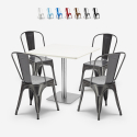 ensemble de 4 chaises style Lix bar restaurant table horeca 90x90cm blanc just white Réductions