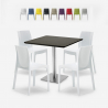 Ensemble De 4 Chaises Polypropylène Empilables et 1 Table Horeca Noire 90x90cm Yanez Black Vente