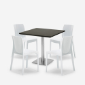 Ensemble De 4 Chaises Polypropylène Empilables et 1 Table Horeca Noire 90x90cm Yanez Black Achat