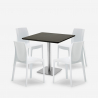 Ensemble De 4 Chaises Polypropylène Empilables et 1 Table Horeca Noire 90x90cm Yanez Black Achat