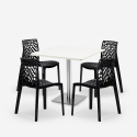 Lot De 4 Chaises Empilables Polypropylène Table Blanc 90x90cm Horeca Dustin White 