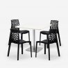 Lot De 4 Chaises Empilables Polypropylène Table Blanc 90x90cm Horeca Dustin White 