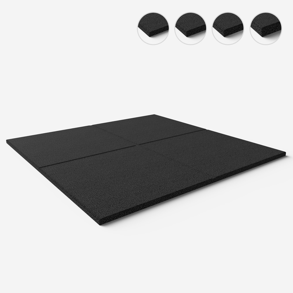 Dalle en caoutchouc antichoc pour salle de sport 1x1m Fit Square