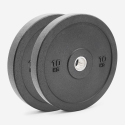 Lot de 2 disques olympiques haltère 10 kg en caoutchouc pour cross training Bumper HD Promotion
