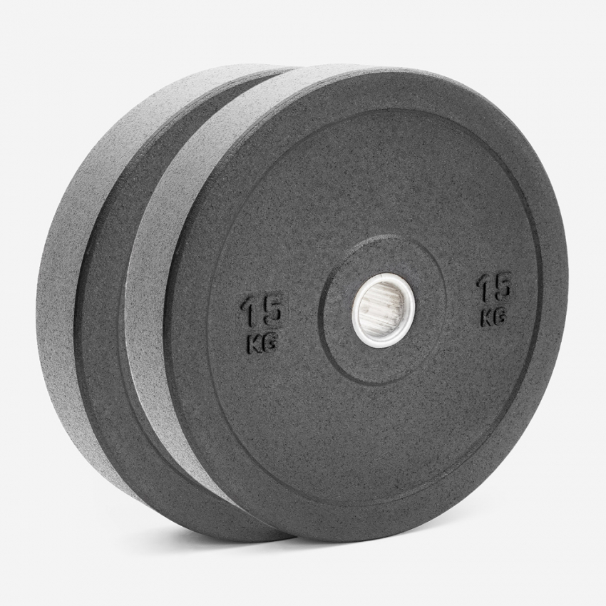 2 x disques olympiques barre 15 kg caoutchouc cross-training Bumper HD Promotion