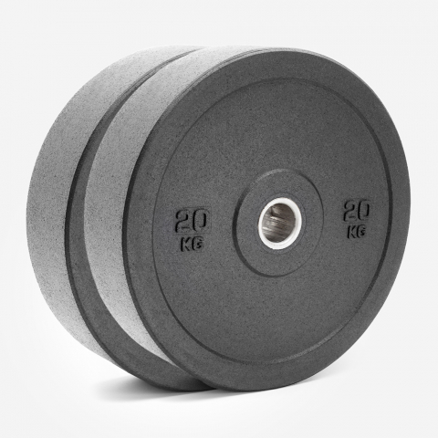 Lot de 2 disques olympiques haltères 20 kg caoutchouc cross training Bumper HD Promotion