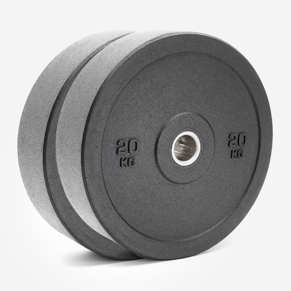 Lot de 2 disques olympiques haltères 20 kg caoutchouc cross training Bumper HD