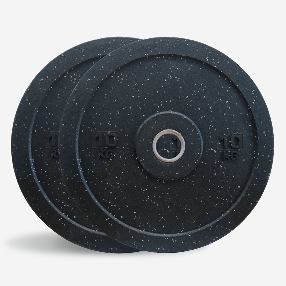2 x 10 kg poids en caoutchouc cross training Olympic barbell Bumper HD Dot