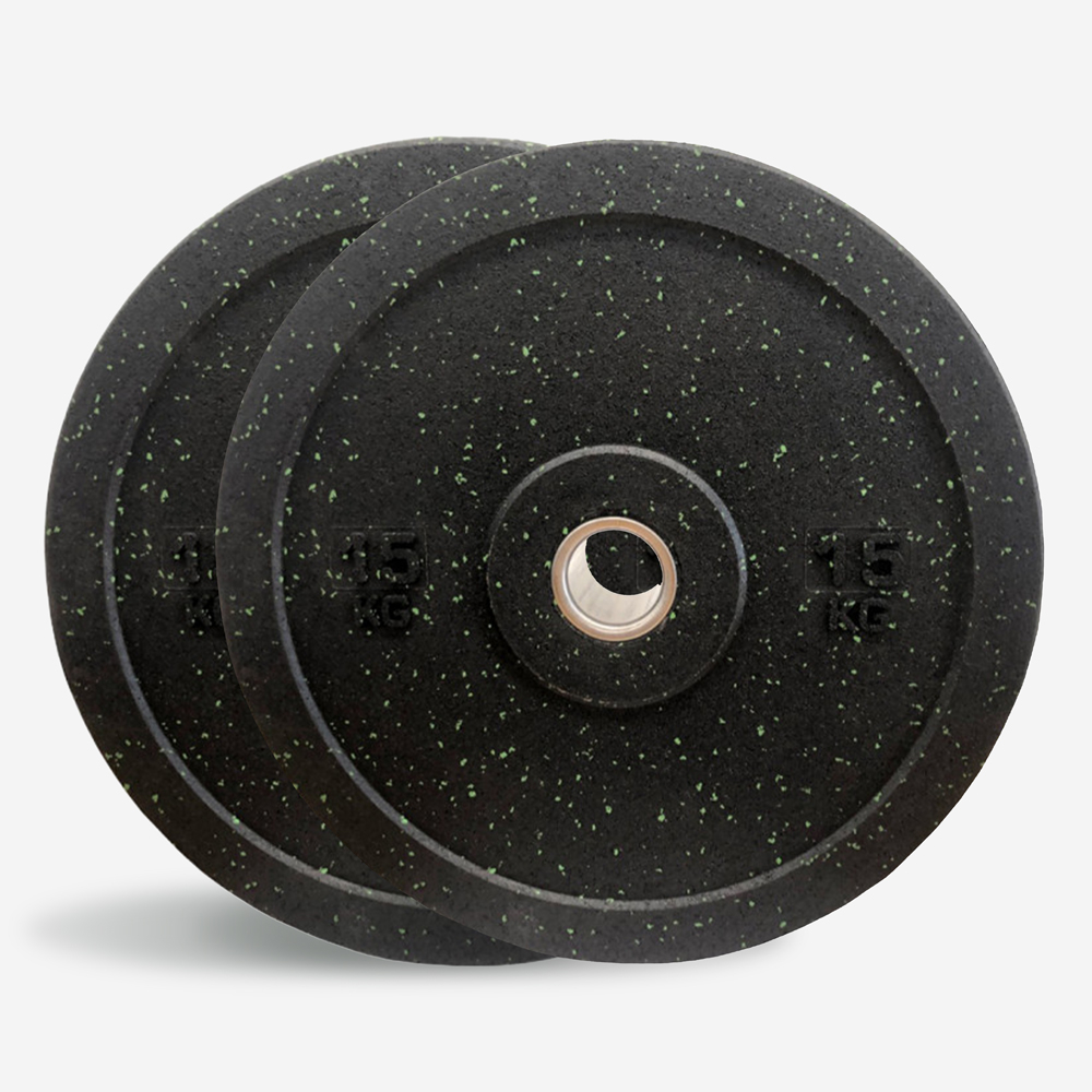 2 x 15 kg poids en caoutchouc cross training Olympic barbell Bumper HD Dot