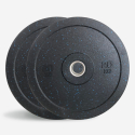 2 x 20 kg disques en caoutchouc poids cross training barre olympique Bumper HD Dot Promotion