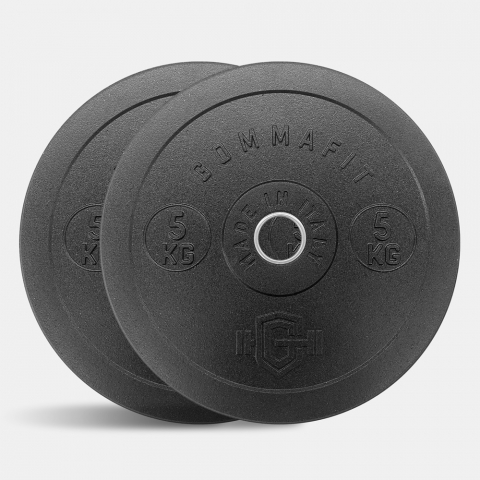 Lot de 2 disques 5 kg olympiques pour barre cross-training en caoutchouc Bumper HD Italy Promotion