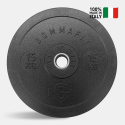 2 x 15 kg barbell olimpionic cross training caoutchouc Bumper HD Italie Vente