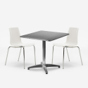 Ensemble table carrée pliante 70x70cm acier 2 chaises extérieur Mores Catalogue